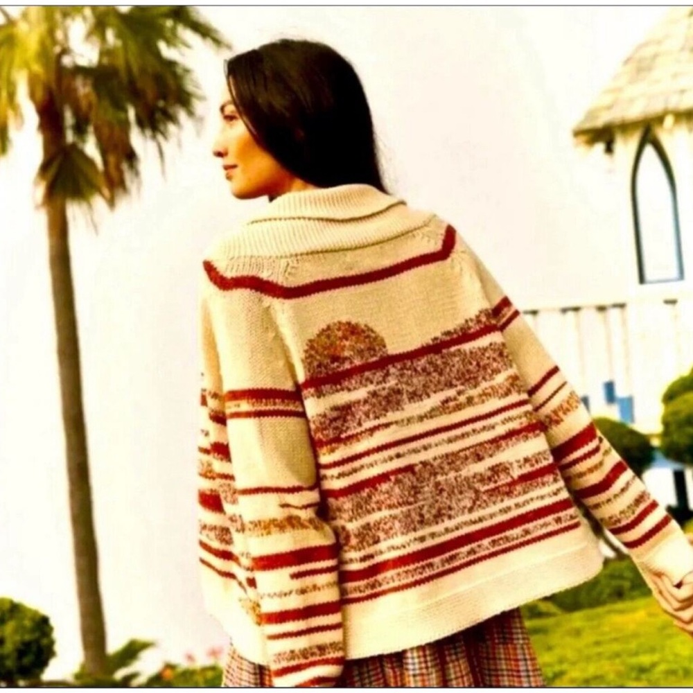 THE GREAT. The Lodge Landscape cardigan